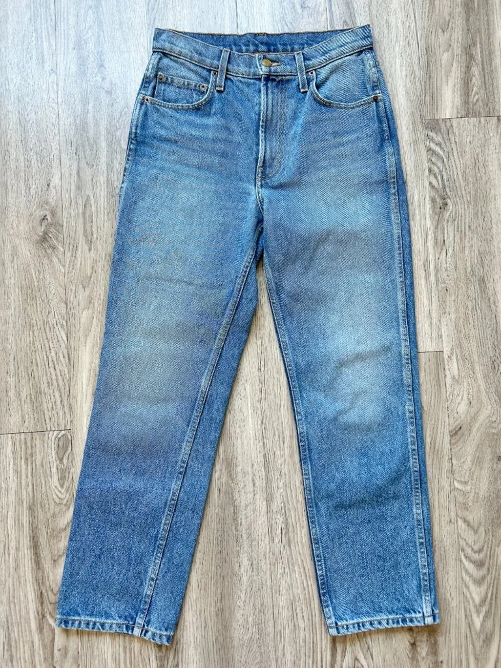 B Sides Medium Wash Straight Leg Rigid Denim Jeans Size 26
